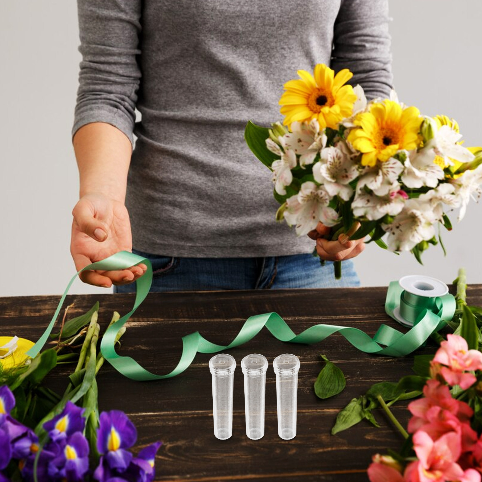 200Pcs 꽃 물 튜브 투명 플라스틱 영양 튜브 신선 - Anda Florist Supply 리뷰 및 가격