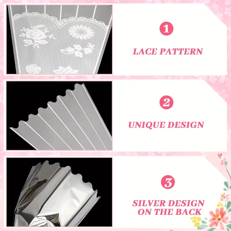 100Pcs 레이스 프린트 클리어 부케 슬리브, 1cm - Florist Supply Ribbon 리뷰 및 가격
