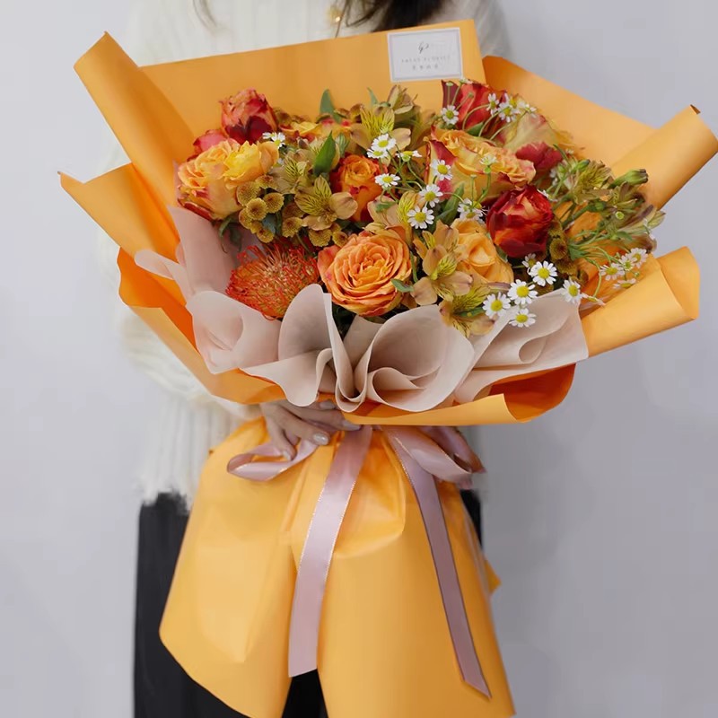 한국어 스타일 단색 종이 단색 Ou Ya 종이 꽃 포장 - Anda Florist Supply 리뷰 및 가격