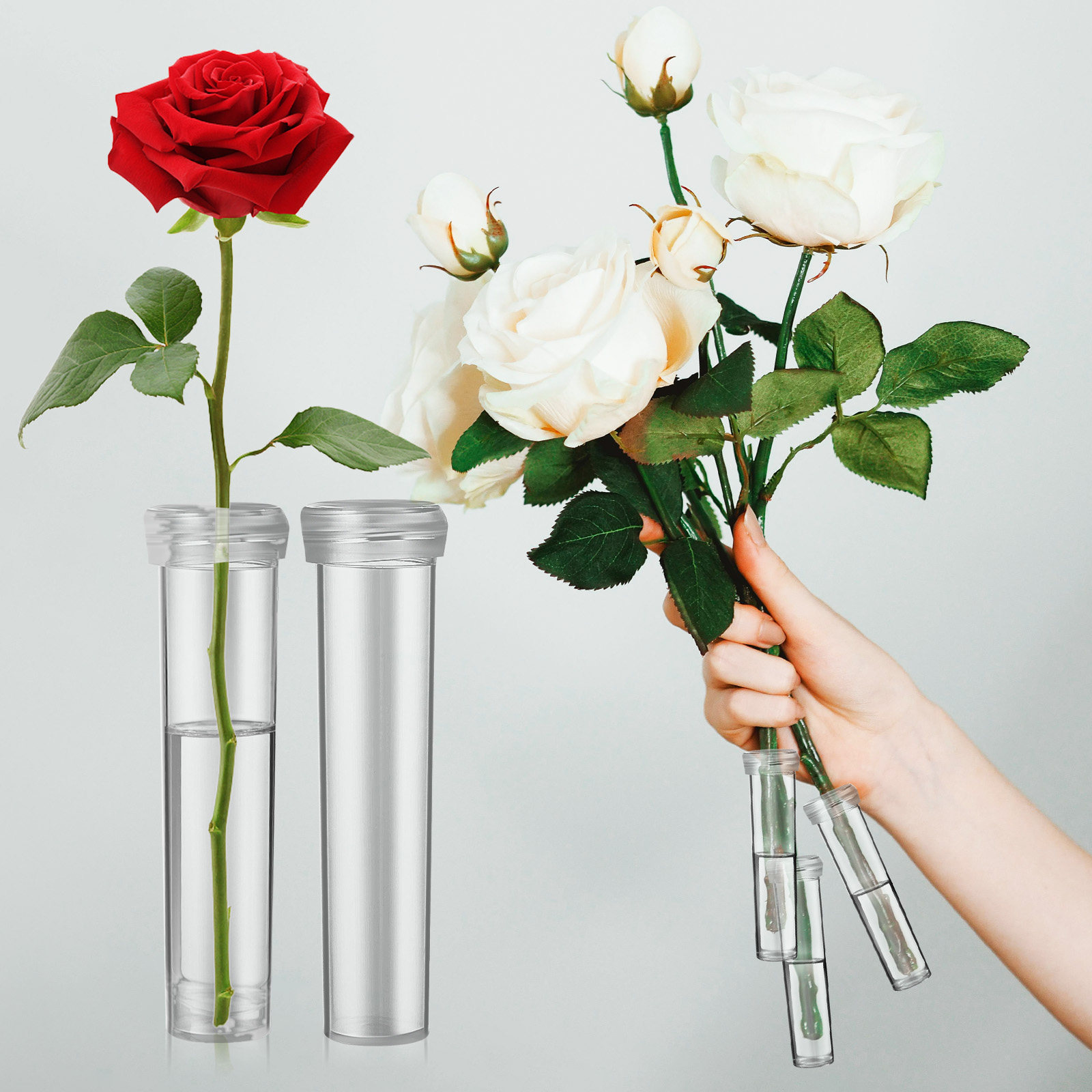 100개 꽃 물통, 누수 방지 꽃 줄기 튜브, 꽃꽂이  - Anda Florist Supply 리뷰 및 가격